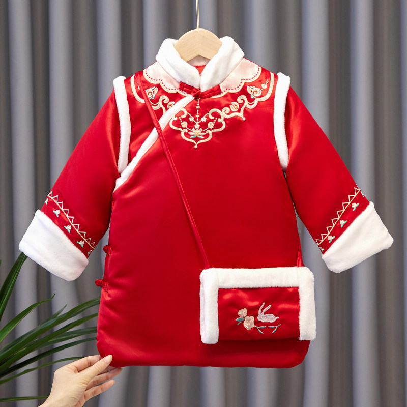 宝宝拜年唐装中国国风儿童喜庆过年衣服秋冬唐装