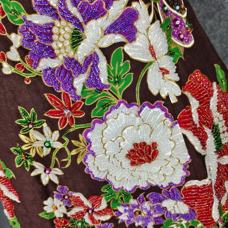 泰国刺绣绣珠女装民族风手工钉珠衬衣松紧蝴蝶结t恤