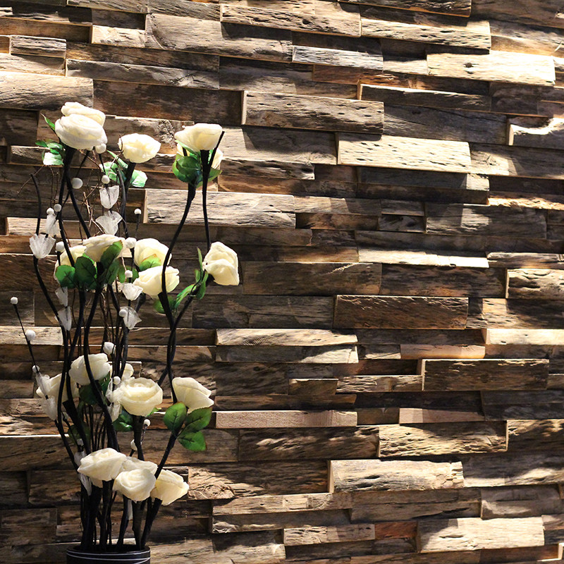 实木马赛克电视背景墙木质木头木条装饰客厅阳台马赛克