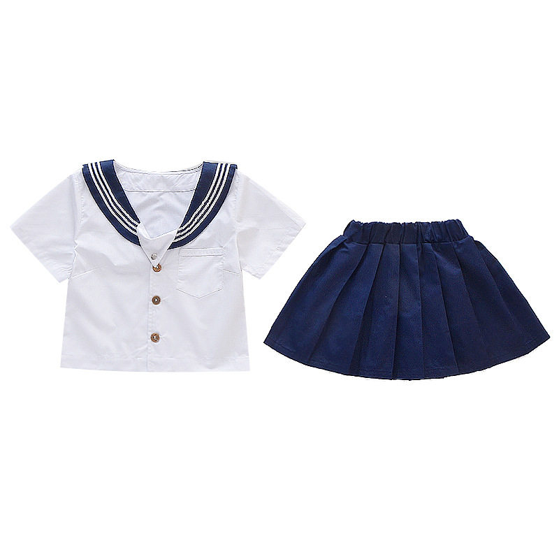 日本学生校服男女童儿童jk制服 中小童套装夏装短袖海军水手cos服