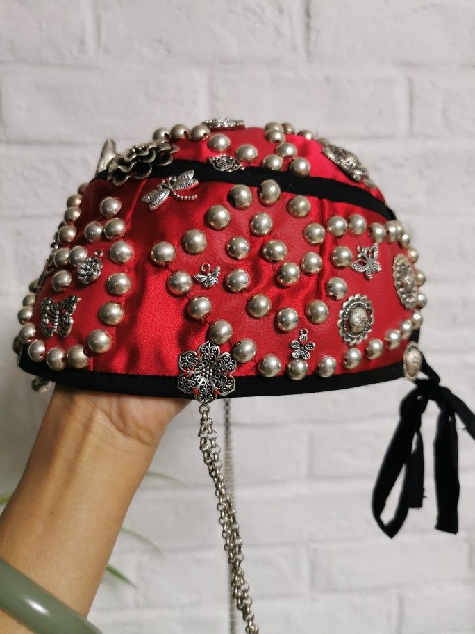 民族风手工苗银帽子帽子