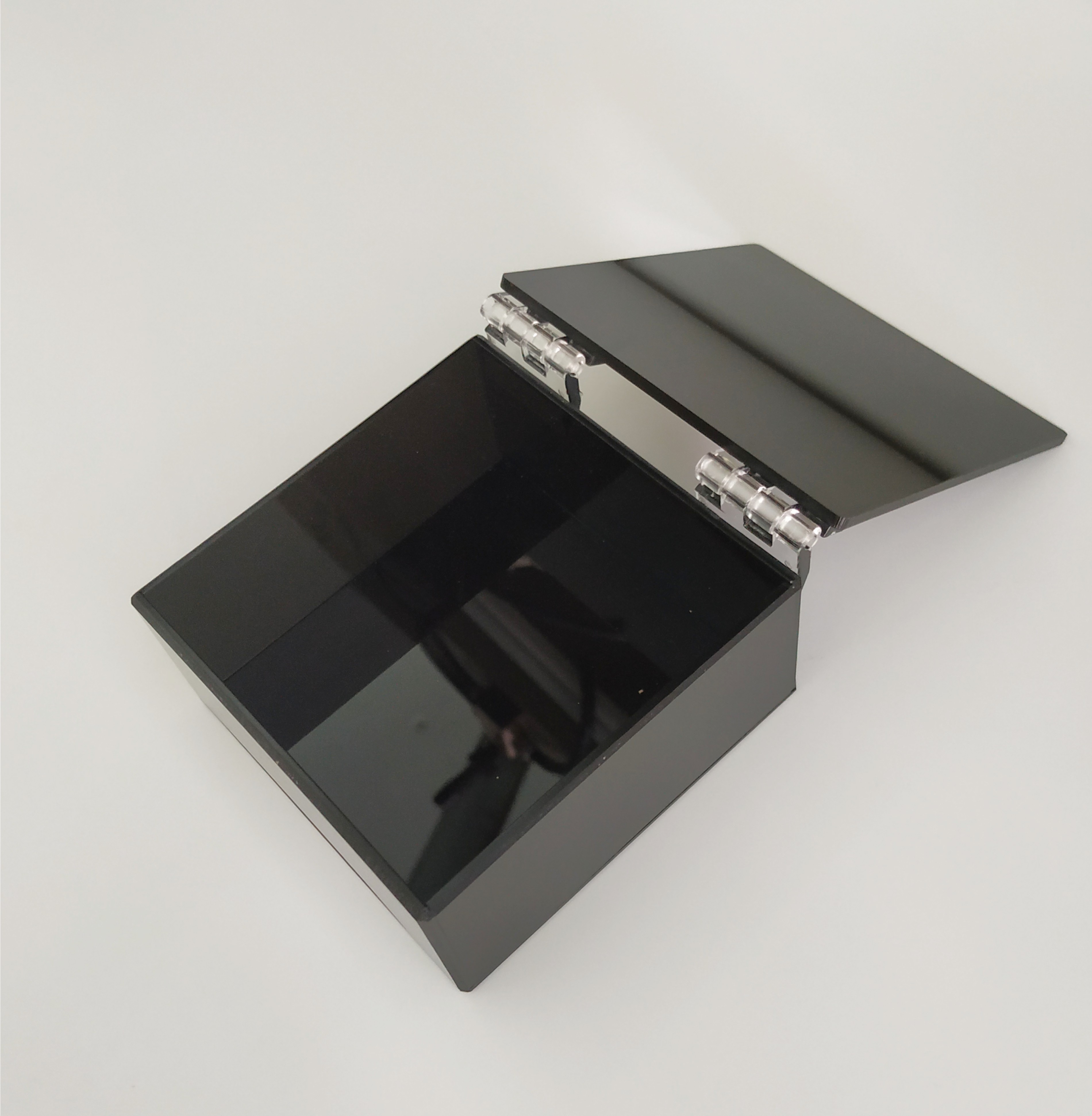有机玻璃亚克力黑色长方盒子透明小盒玩具手办定做桌面收纳盒