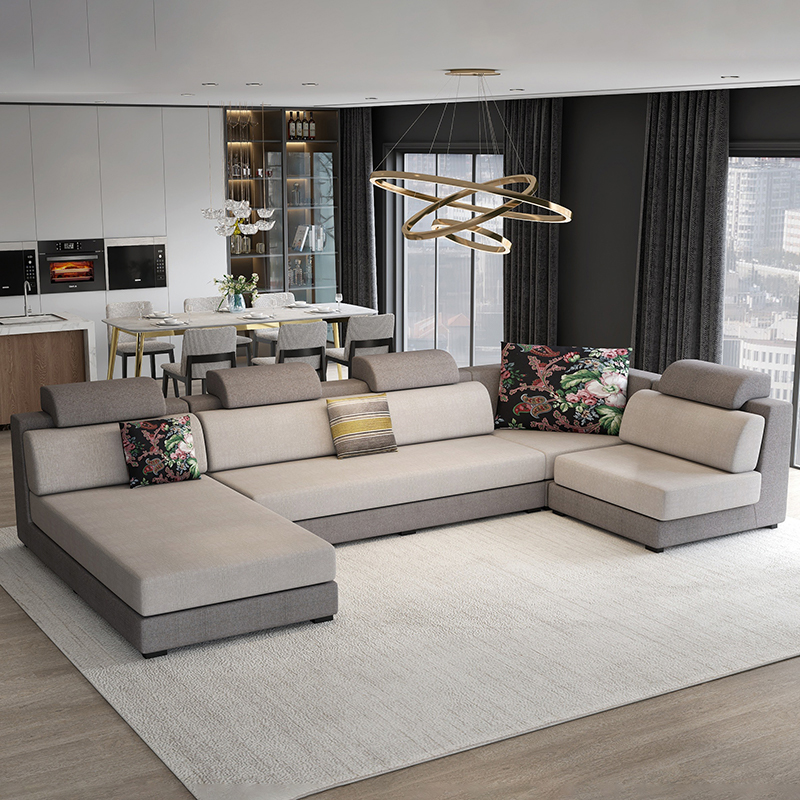 掌上明珠多人组合家具沙发现代大客客厅转角布艺沙发布艺沙发