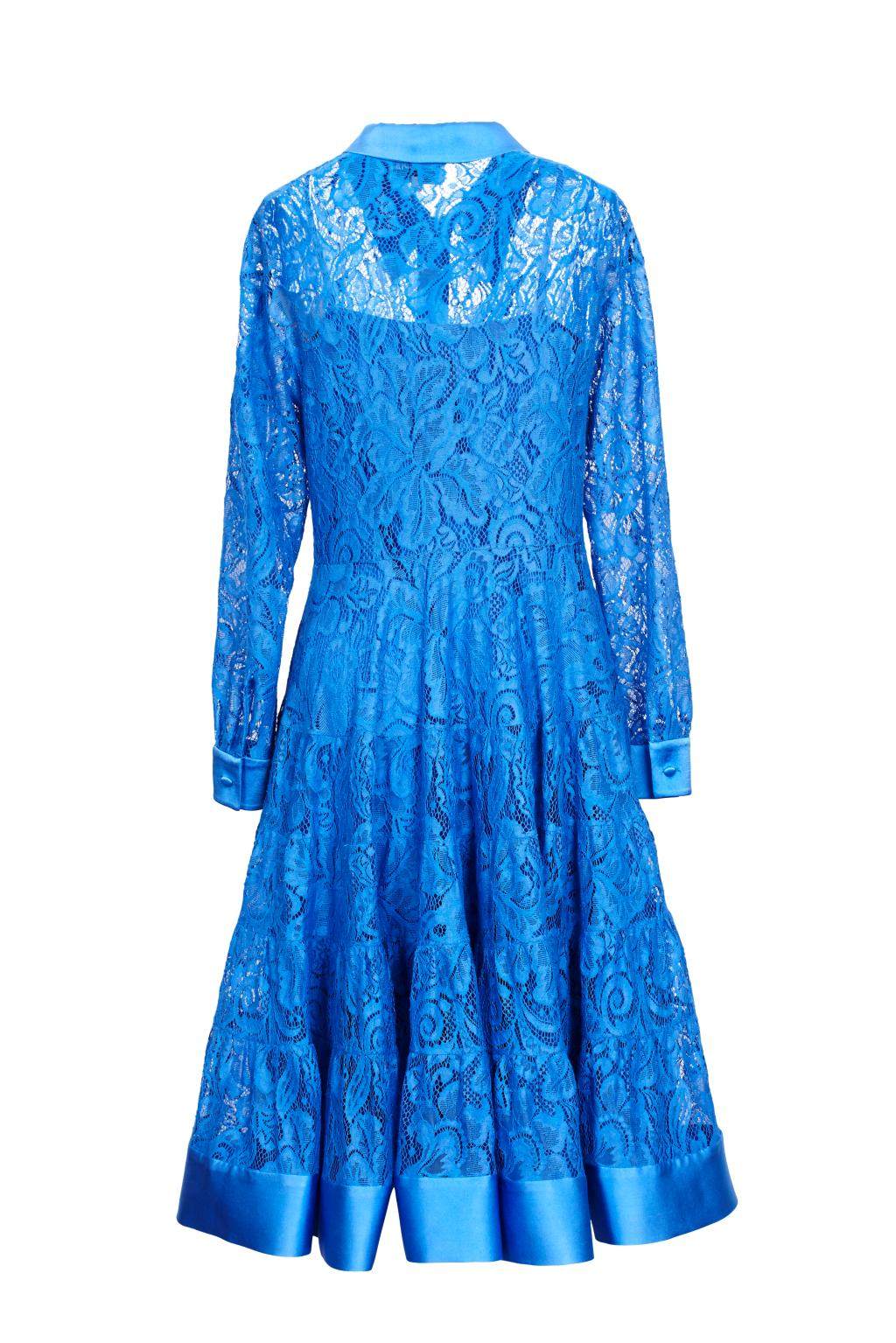 chictopia刘清扬清扬官网16awlyq03蓝色蕾丝连衣裙连衣裙