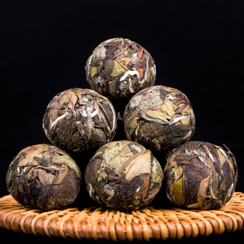 一粒一泡400g龙珠福鼎白茶高山老白茶圆圈球茶球非特级礼盒装茶叶