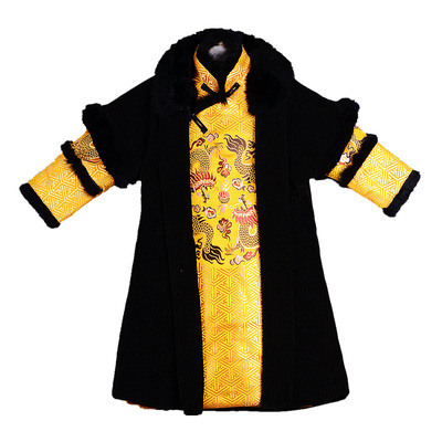 男童冬季汉服拍照皇帝拜年宝宝龙袍披风生日抓周礼服国潮唐装