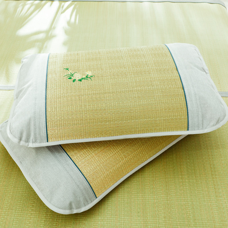 夏季草席枕套枕皮学生宿舍单人兰草枕头席子枕套