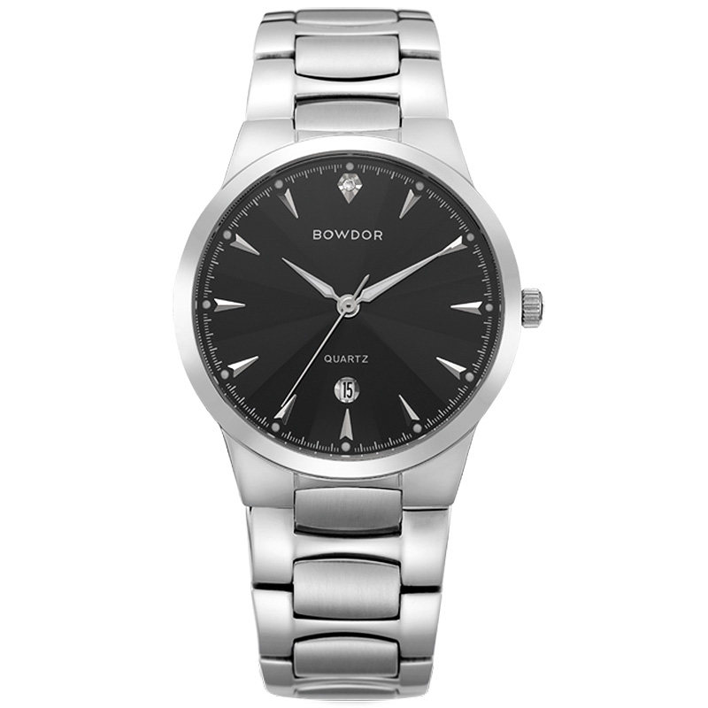 专柜正品宝舵手表钢带特价日历石英表情侣简约国产腕表