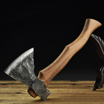 龙泉手工打造高锰钢维京战斧炉火锻造斧野营斧锻造斧子俄罗斯战斧