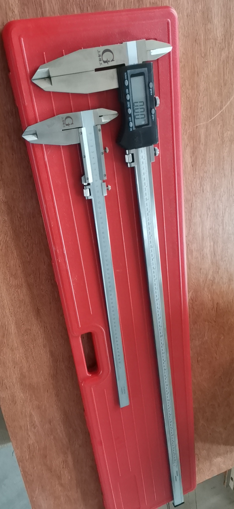 卡尺上海精工数显0500mm双刀游标卡尺尖头头带8006001米电子数显卡尺