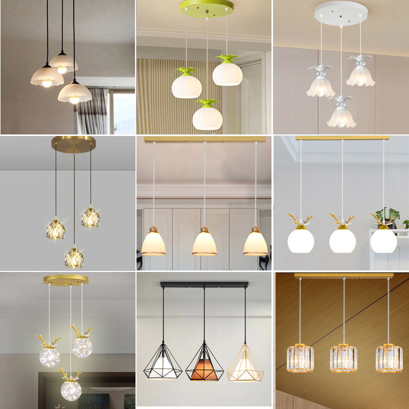 新款餐厅吊灯三头现代简约饭厅餐桌网红轻奢创意客厅吊灯