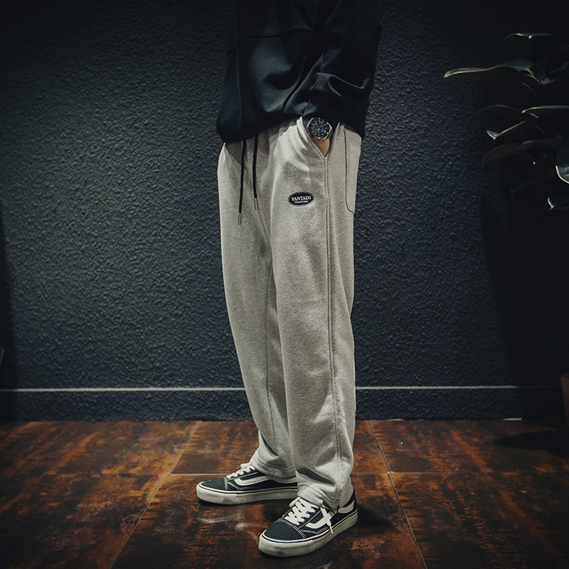 春季灰色直筒卫裤男宽松潮牌ins运动裤大码春秋款潮流休闲长裤潮