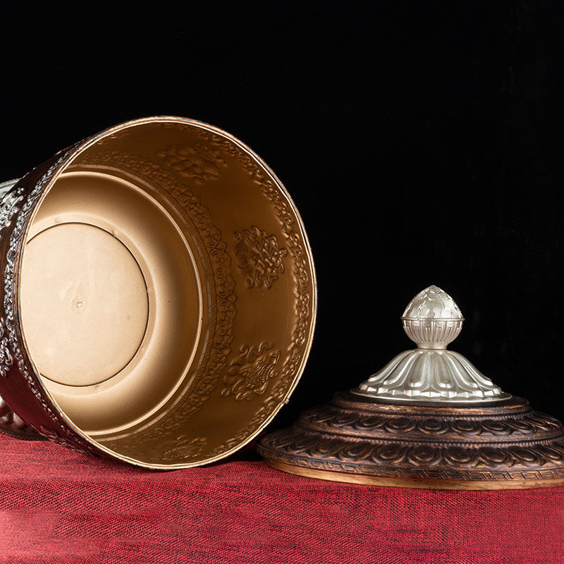 果盘西藏藏式八吉祥糌粑百宝客厅家用水果碟复古摆件