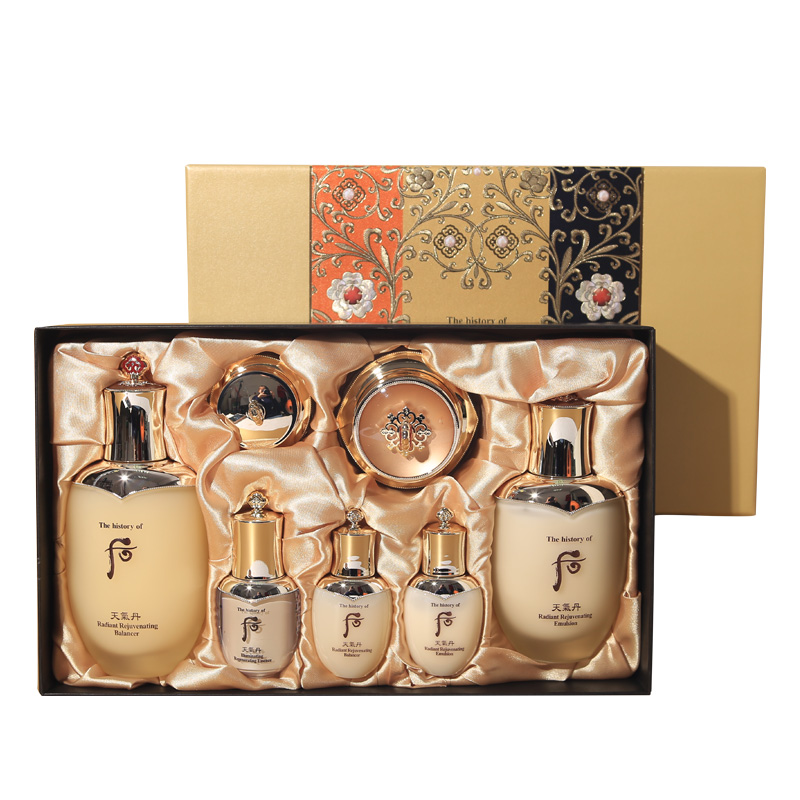 护肤韩国whoo天气丹套盒补水保湿水乳面霜精华面部护理套装