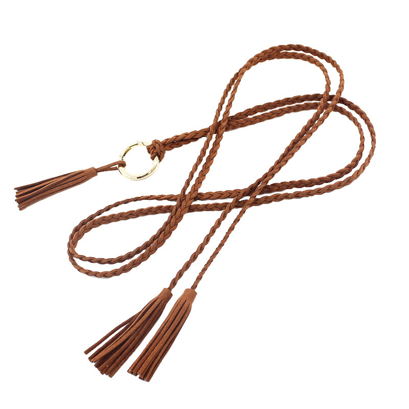 装饰腰带女士编织流苏腰绳女韩版配裙子腰链民族风收腰打结腰绳子