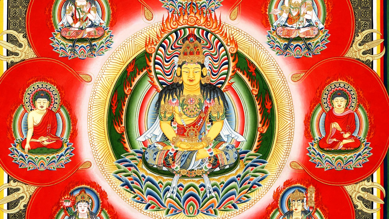 高清世音tif格式jpg人物佛教菩萨唐卡观胎藏界设计素材