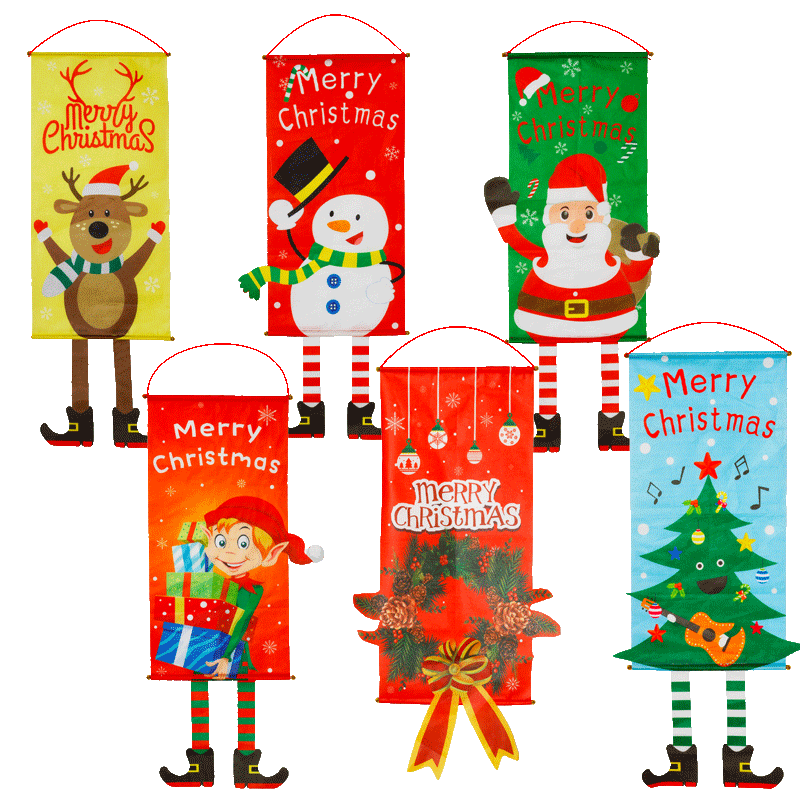 圣诞节装饰品圣诞挂布吊旗挂旗商场酒店橱窗场景圣诞装饰品