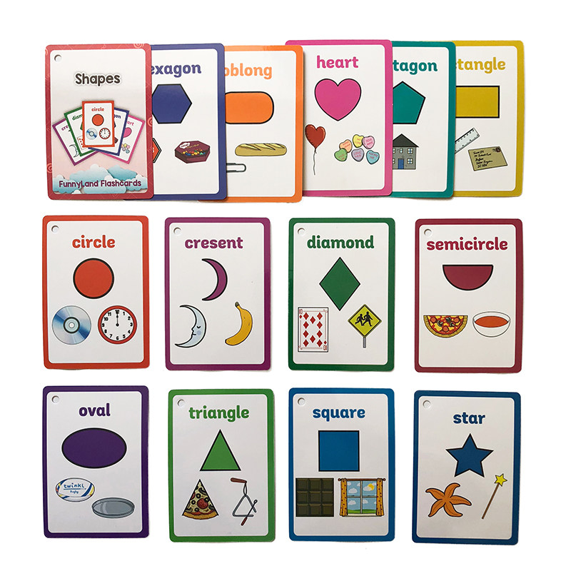shapes图形形状闪卡训练英语单词点读卡片幼儿园玩具挂图