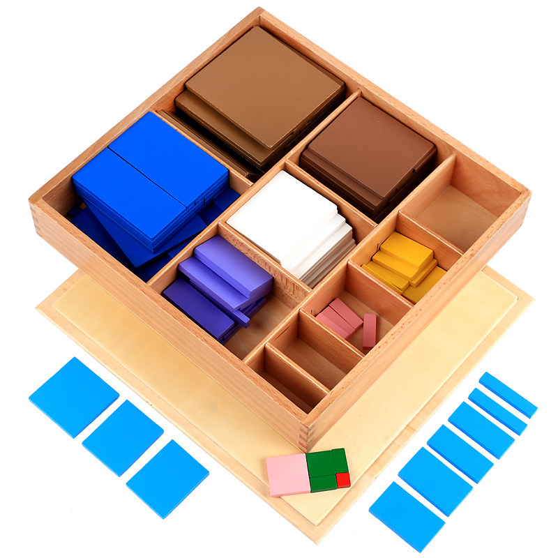 蒙氏教具蒙特梭利平方板幼儿园早教中心益智玩具36岁十项式教具
