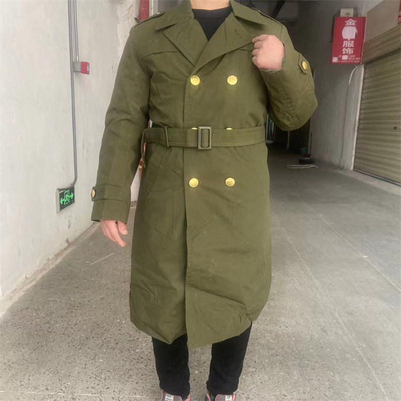 大衣风衣库存老货87年陆空校老式可拆卸绒内陆风衣军迷大衣