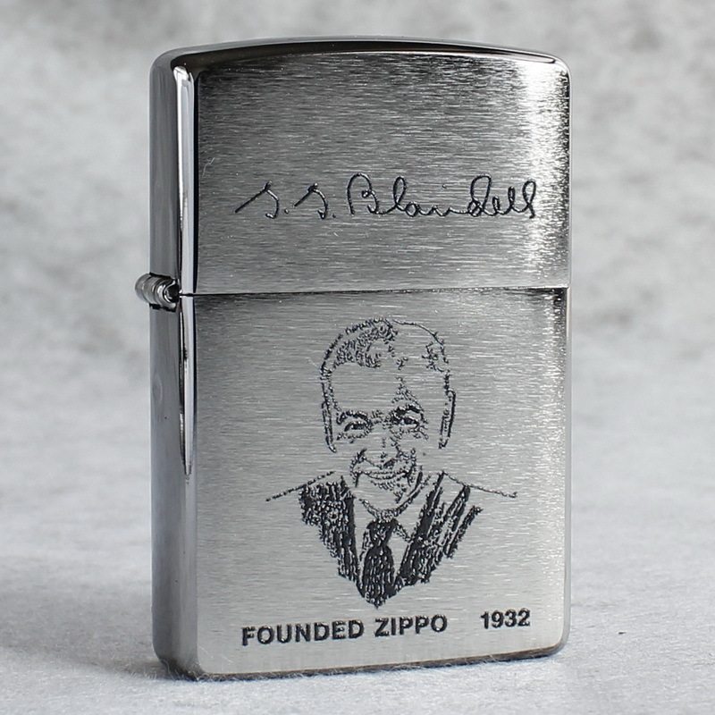 zippo正品防风打火机经典铬拉丝创始人头像纪念zippo