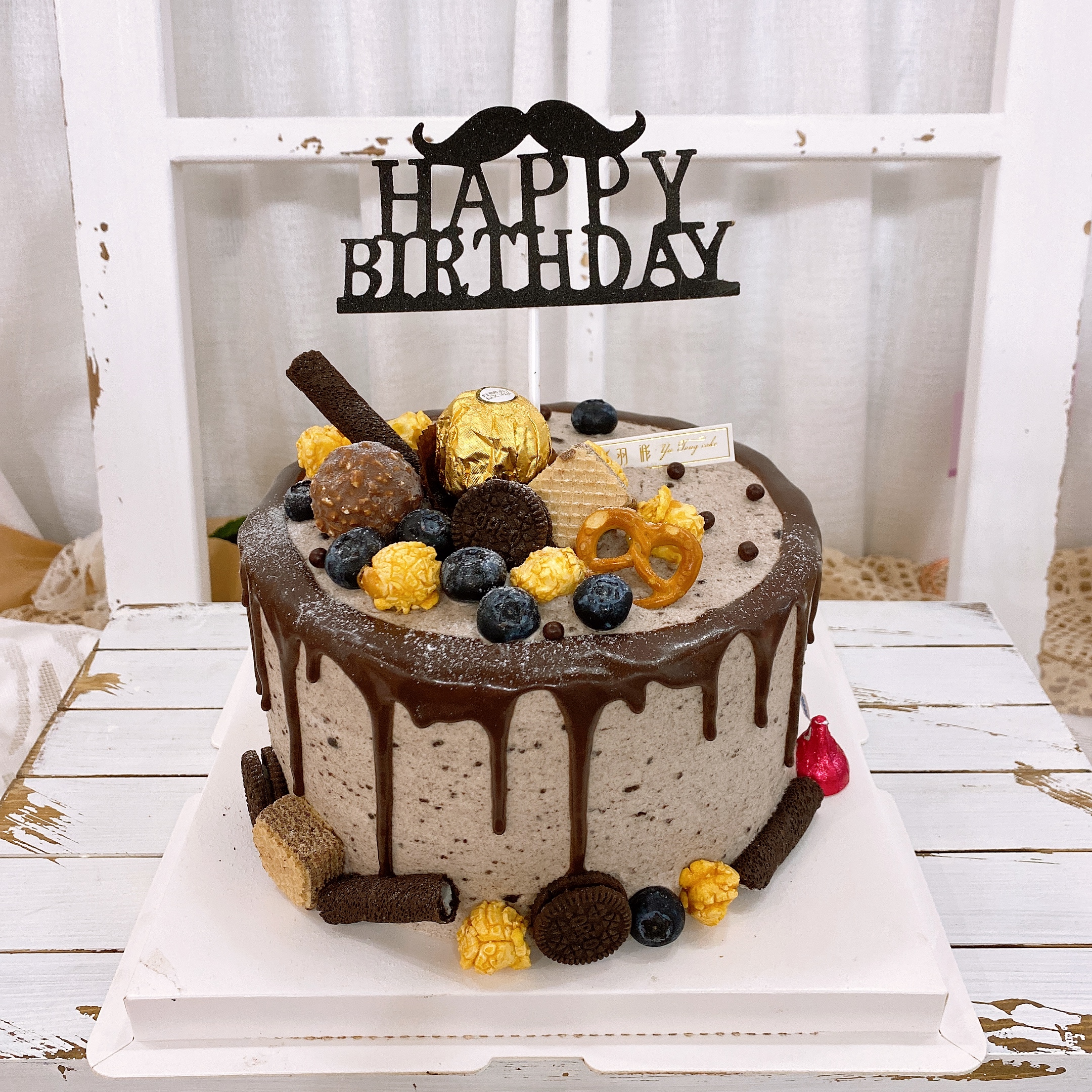 羽浵父亲节奥利利奥奶油巧克力爸爸生日蛋糕男士定制新鲜生日蛋糕