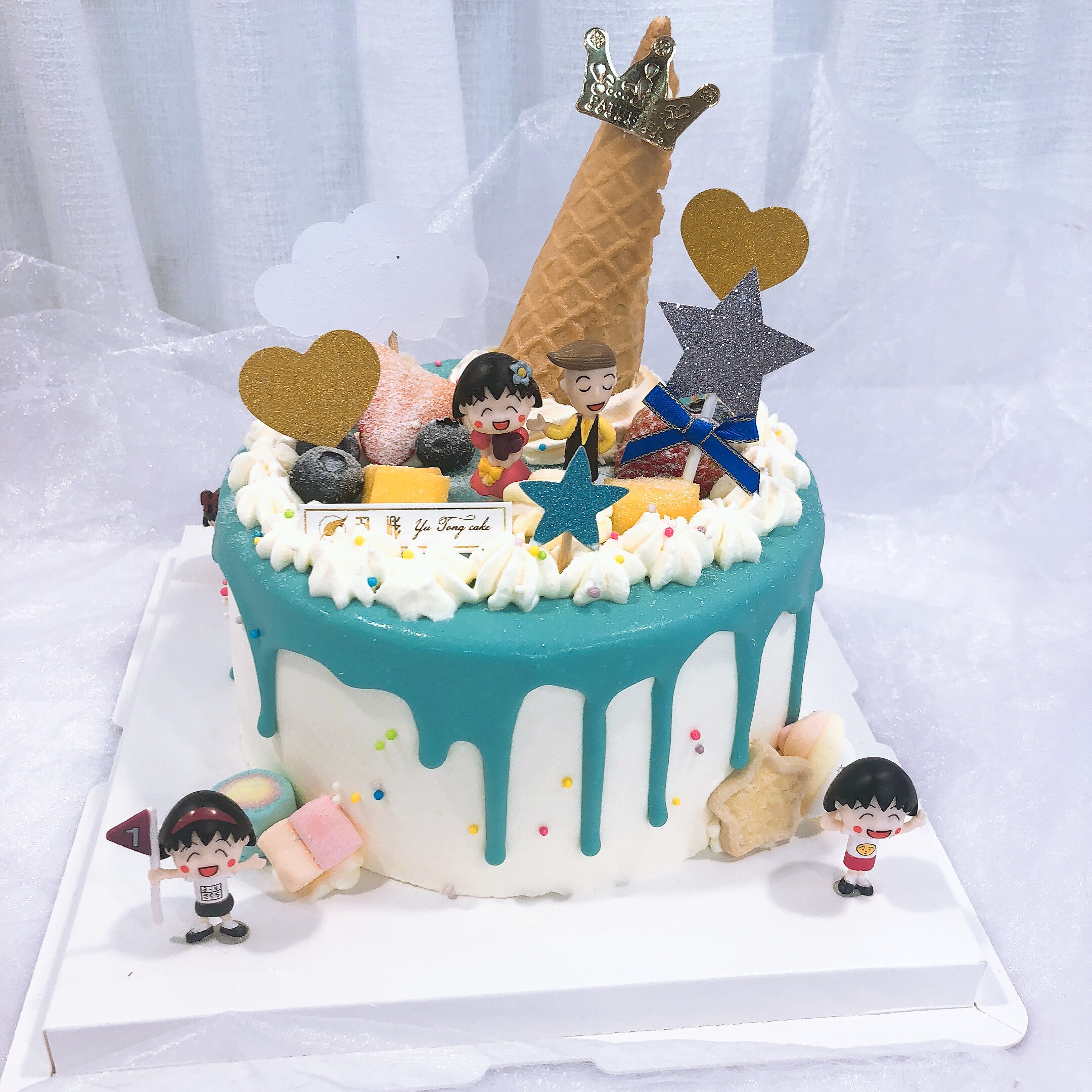 羽浵樱桃小丸子卡通淋面生日蛋糕儿童少女私房定制蛋糕新鲜生日蛋糕