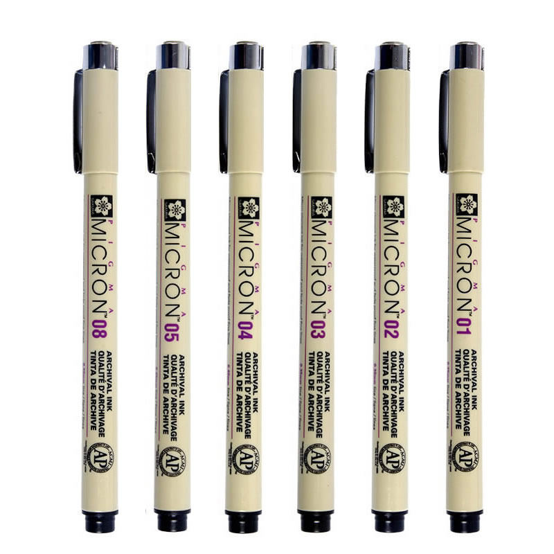 学生pigma sakura樱花针管笔套装 micron 0.3 0.5mm 0.