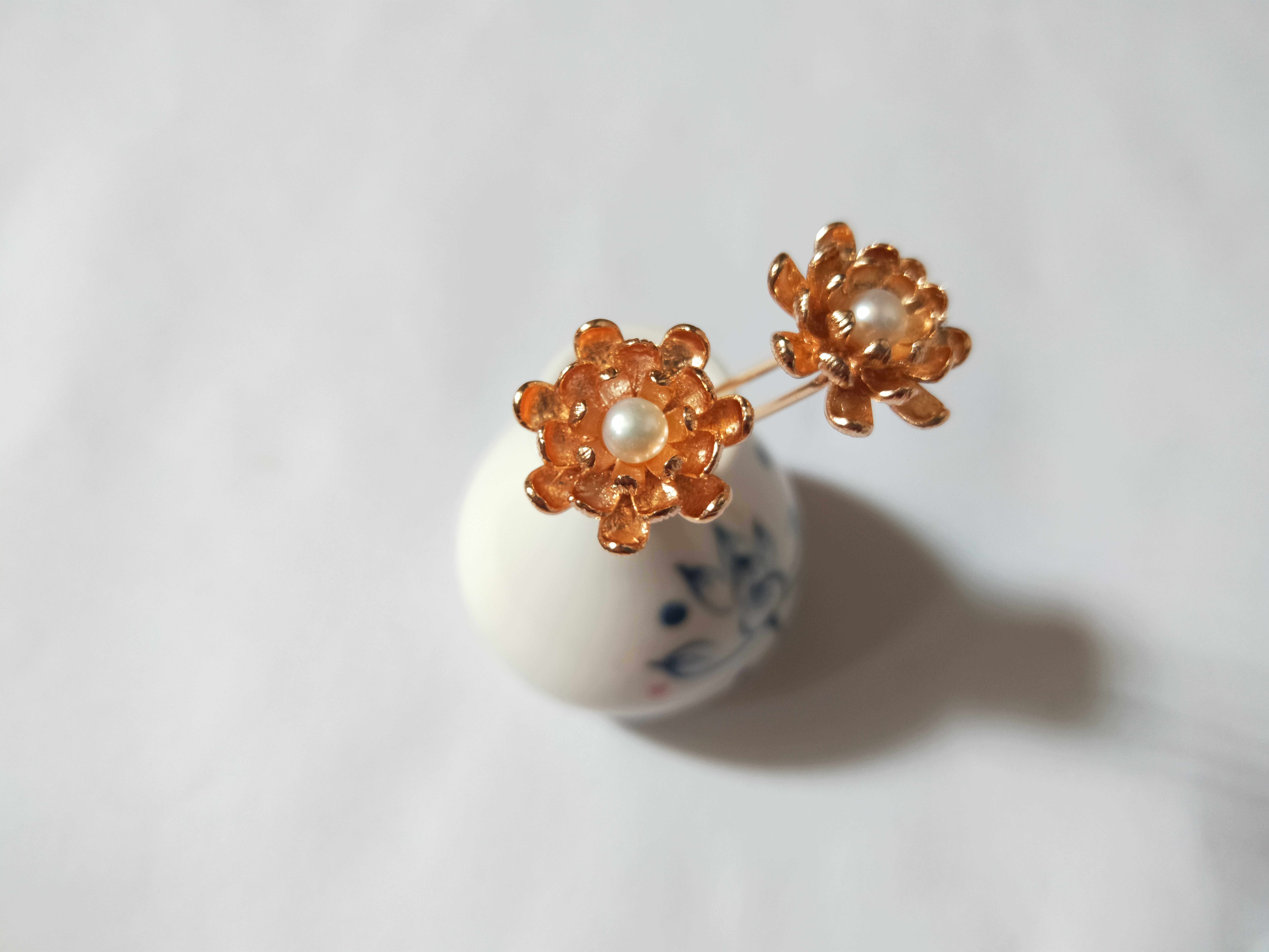 汉服明制菊花发簪百搭古典古风配饰迷你点缀发饰