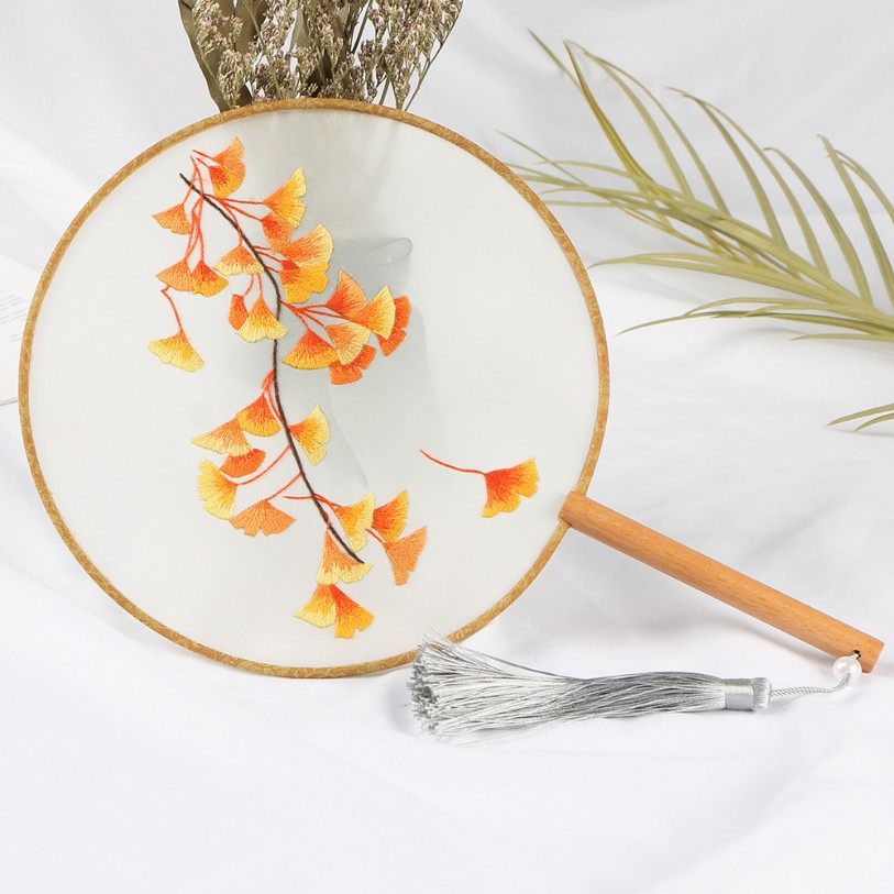 古典团扇欧式法式刺绣扇子diy手工材料初学者扇子