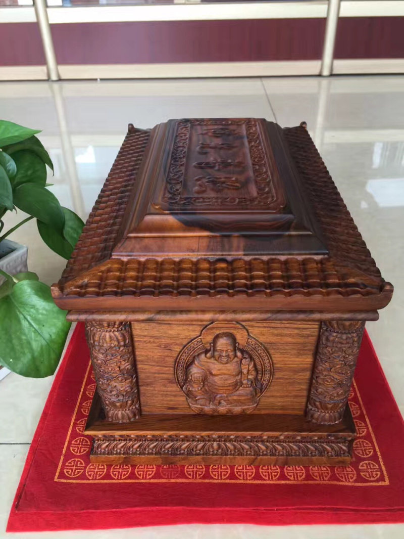 宇天红红木檀香木小尺寸小号骨灰盒寿盒心经佛教寿材包邮黑檀94