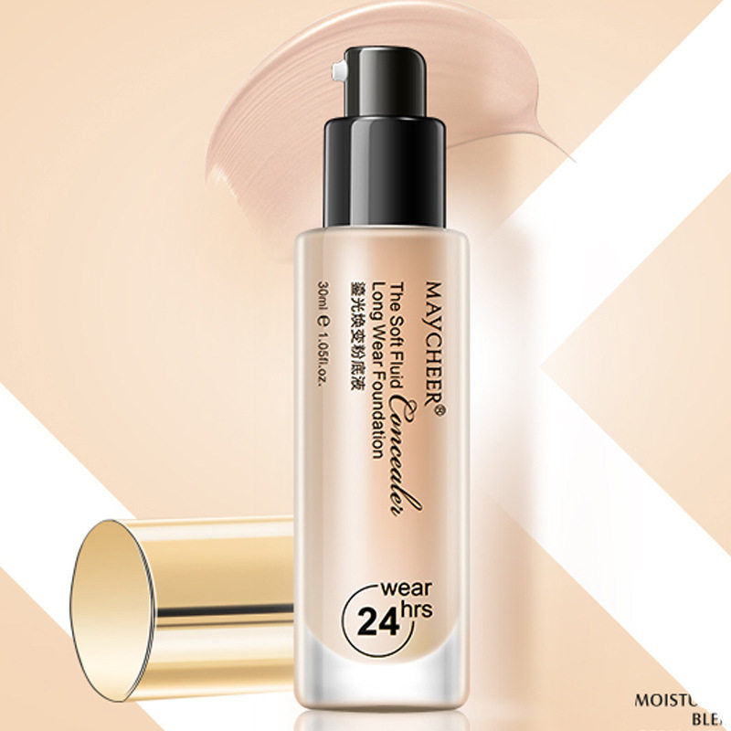 美茜儿鎏金焕变粉底液持久保湿遮瑕水润控油独角兽粉底液