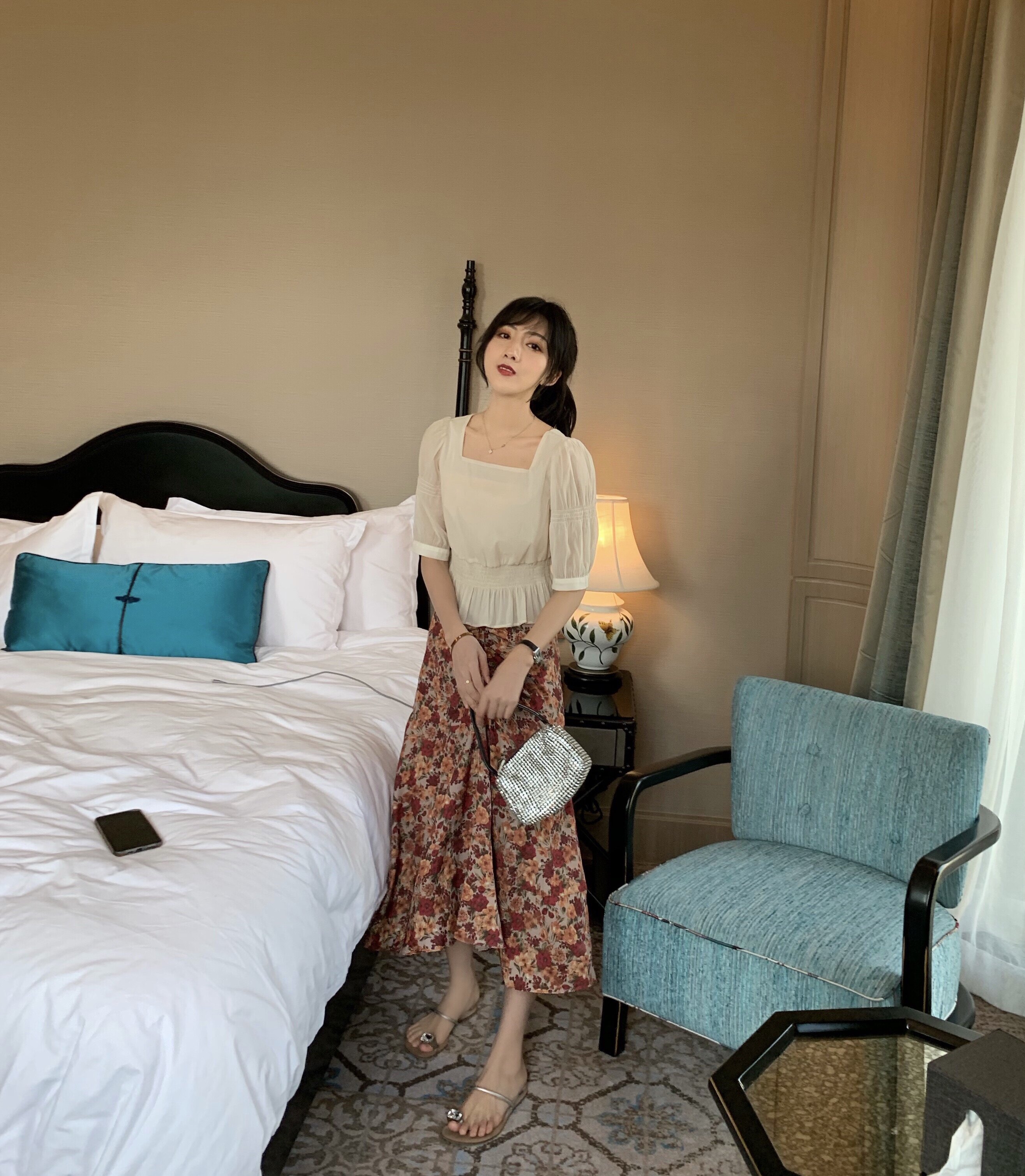 法式复古碎花半身裙女中长2020夏季半身裙