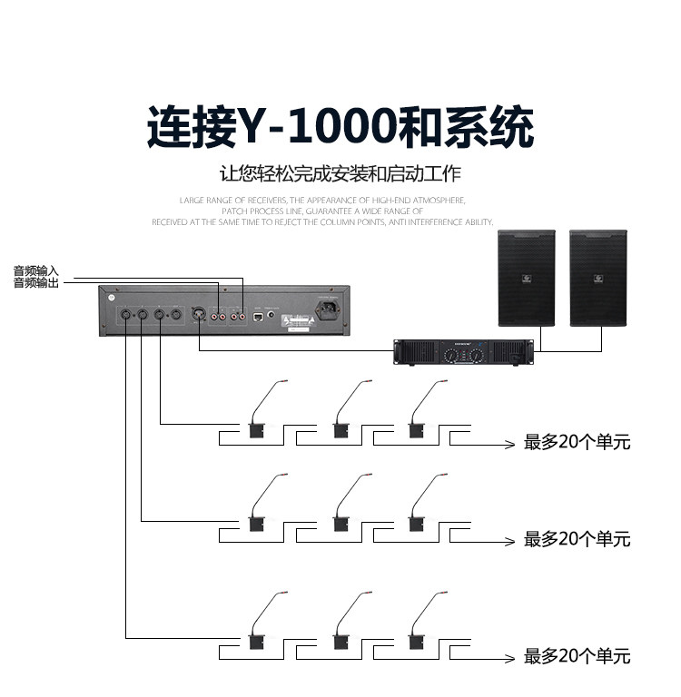 专业嵌入式有线手拉手会议系统话筒会议室专用电容鹅颈式麦克风
