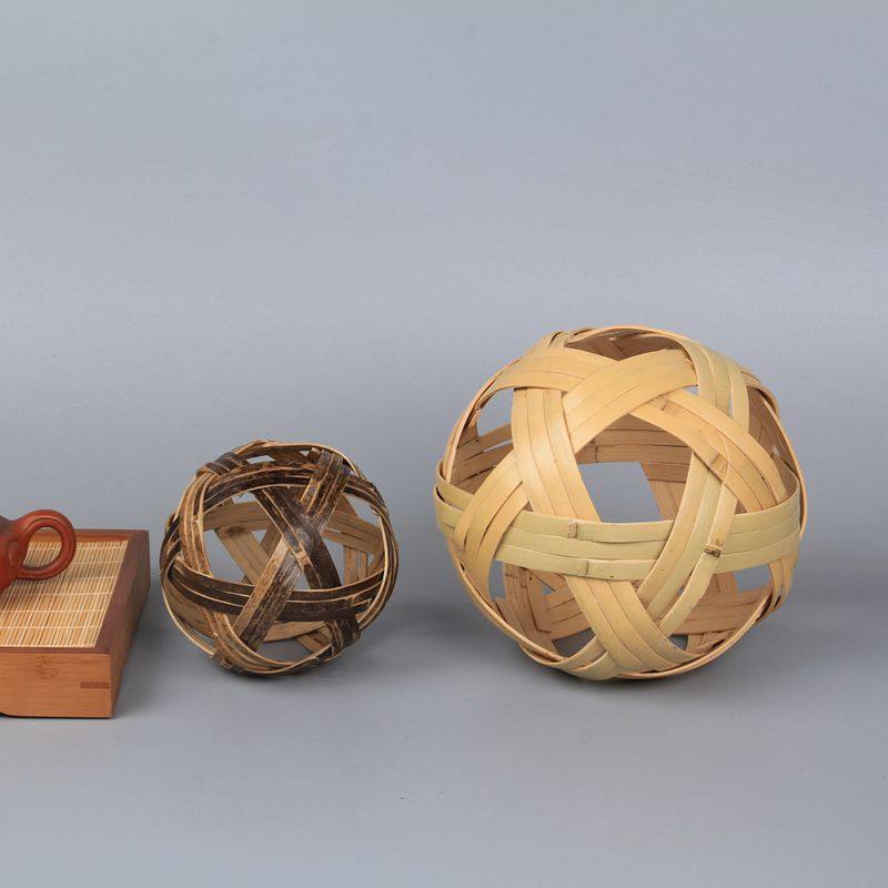 紫竹手工竹编大号蹴鞠小号复古工艺工艺品品竹茶道