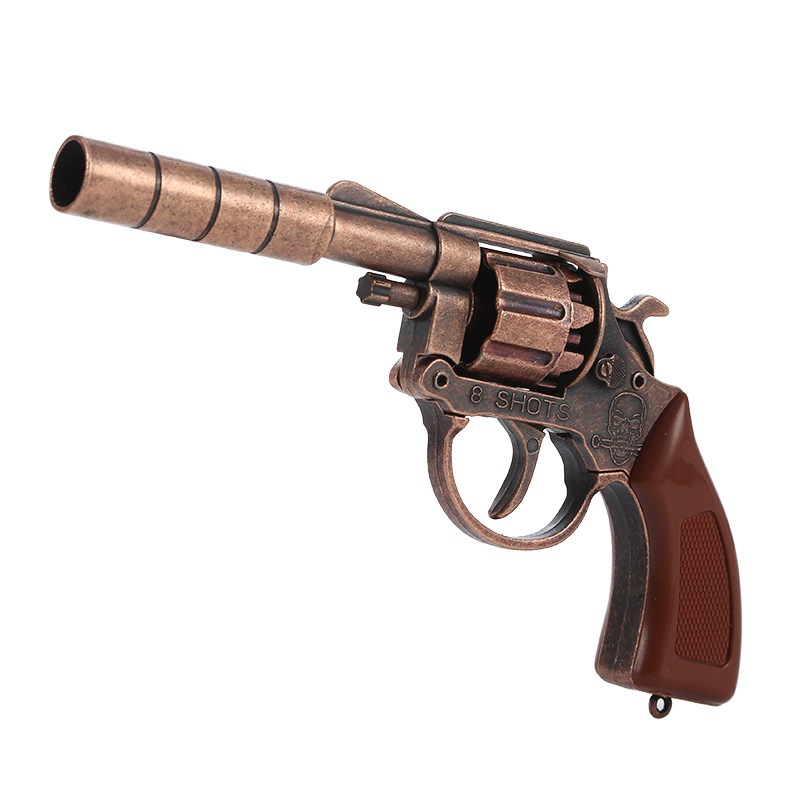 金属砸炮枪左轮手枪洋火柴枪子炮枪纸泡抢信号枪儿童经典怀旧玩具
