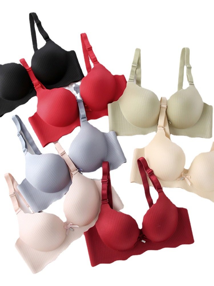 bar性感女士内衣夏季冰丝胸罩无钢圈舒适柔软聚拢小胸美背文胸