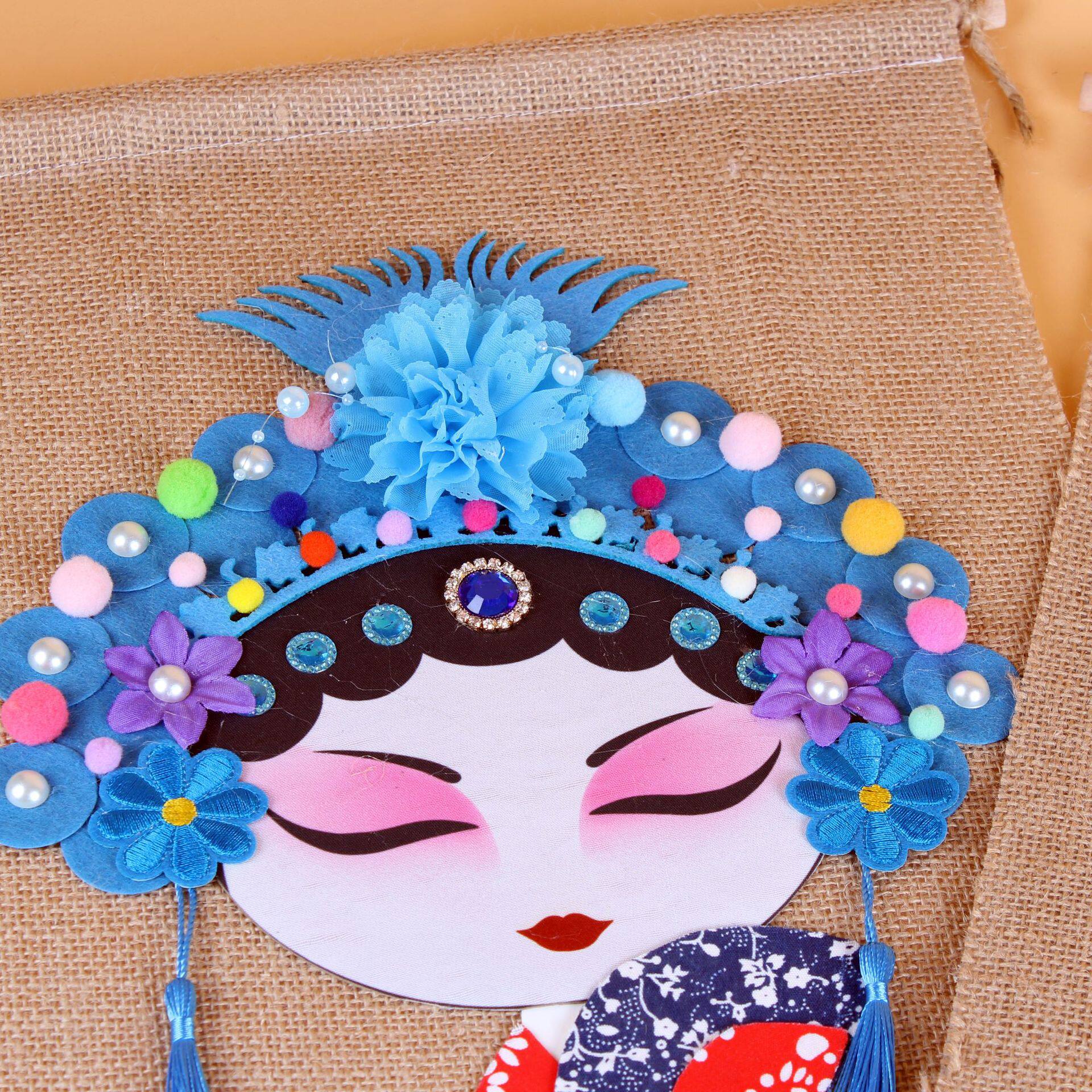 手工diy热卖戏曲京剧花旦创意意美中国国风手工创意粘贴类