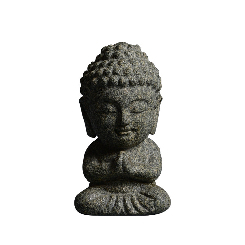 小石手把石茶宠吉祥物如来雕禅石佛石雕禅古典雕刻茶宠摆件