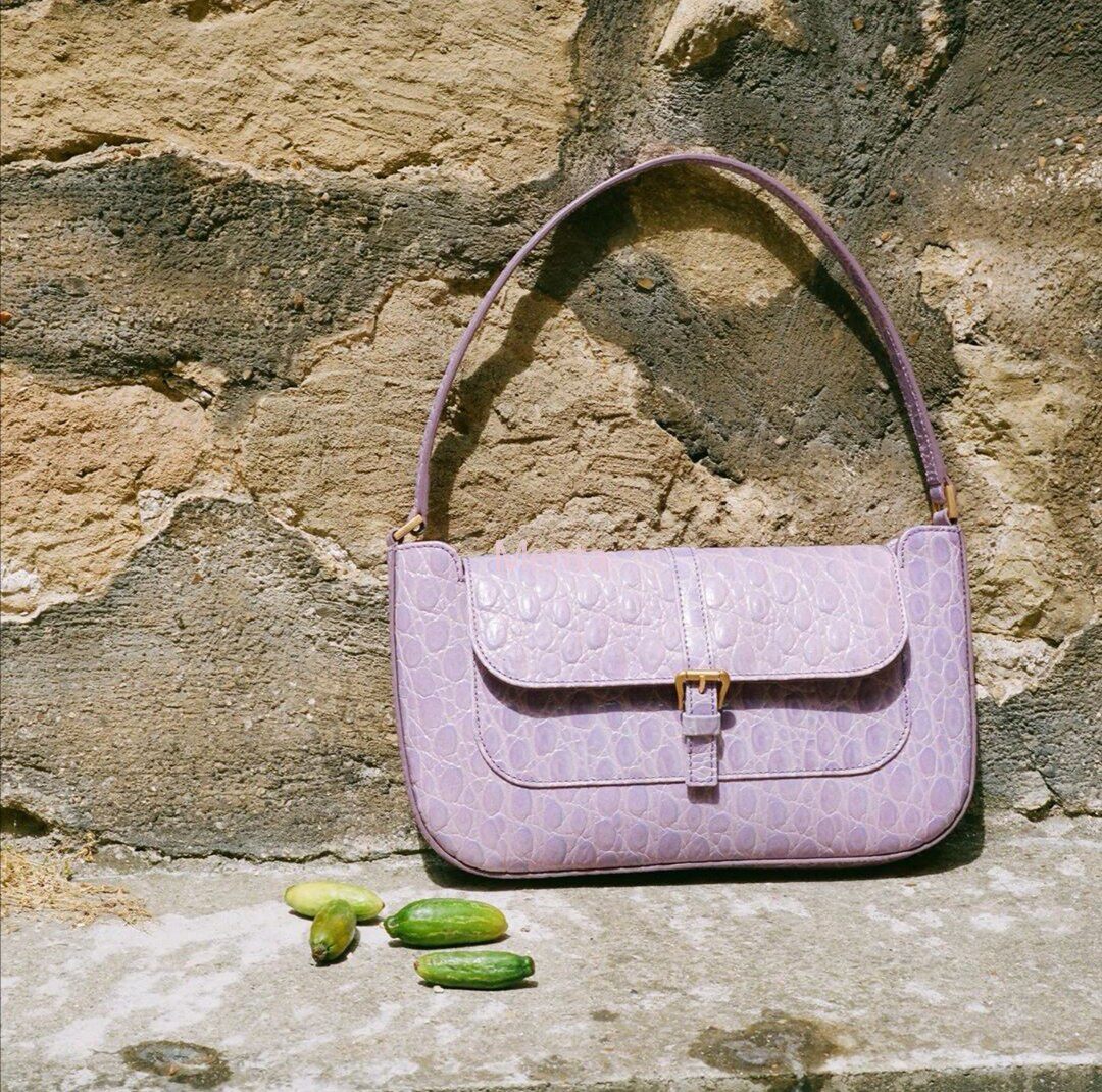 小众设计miranda法棍包复古单肩包女鳄鱼牛皮手提腋下包