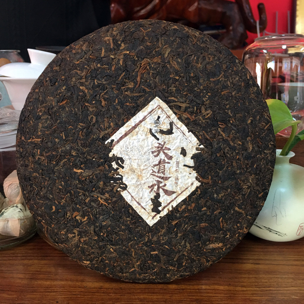 龙润普洱茶2017年头道水熟茶357g普洱