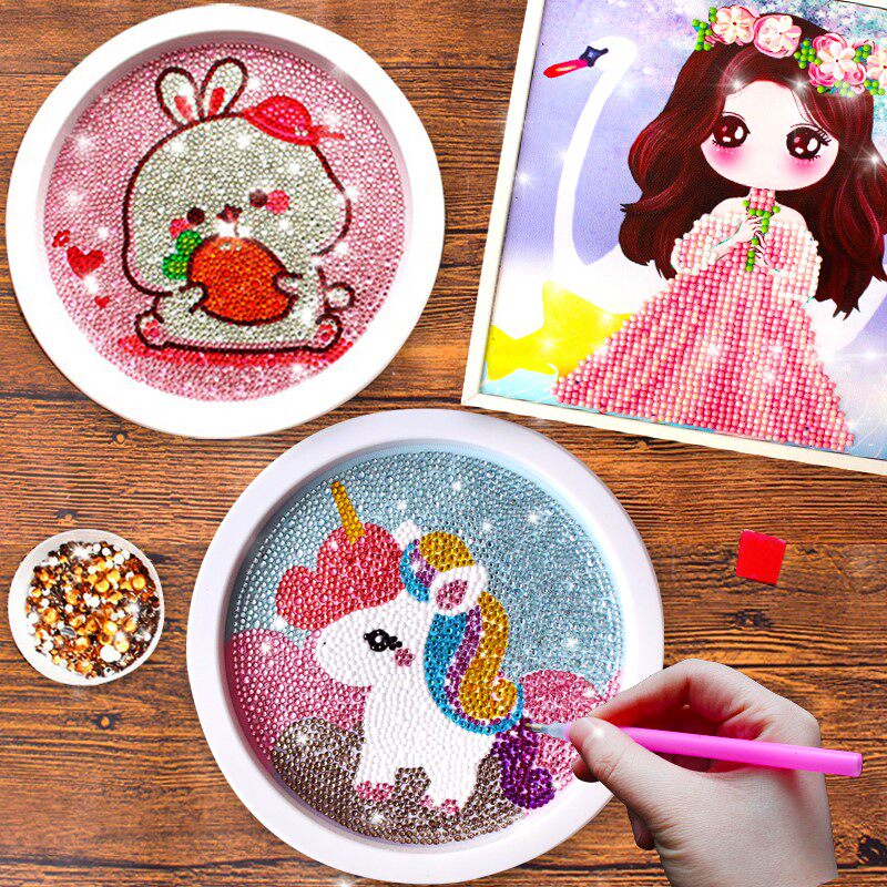 儿童钻石贴画手工diy制作材料包水晶圣诞节礼物女孩益智玩具作品