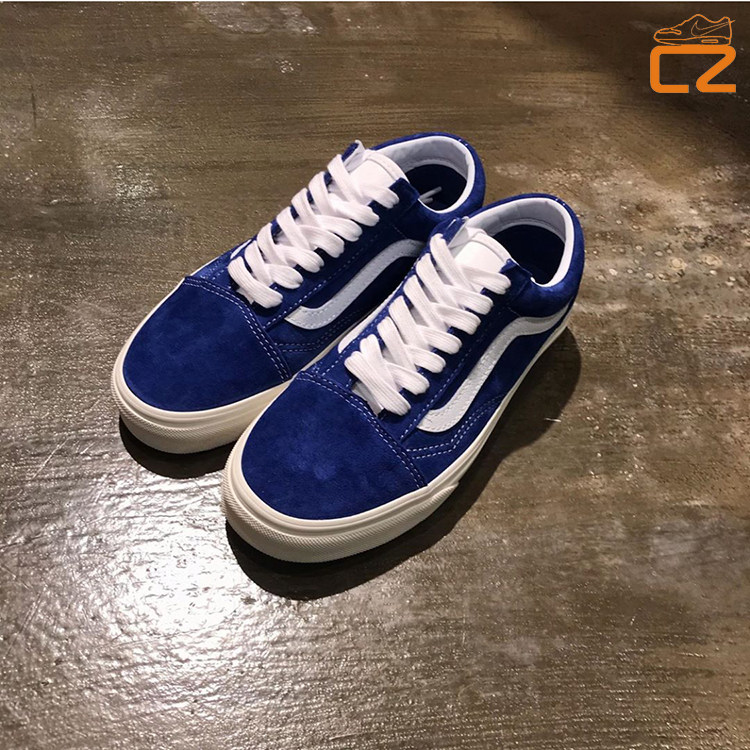 vansos秋冬新款全翻毛皮橘黄色绿色宝蓝经典帆布鞋