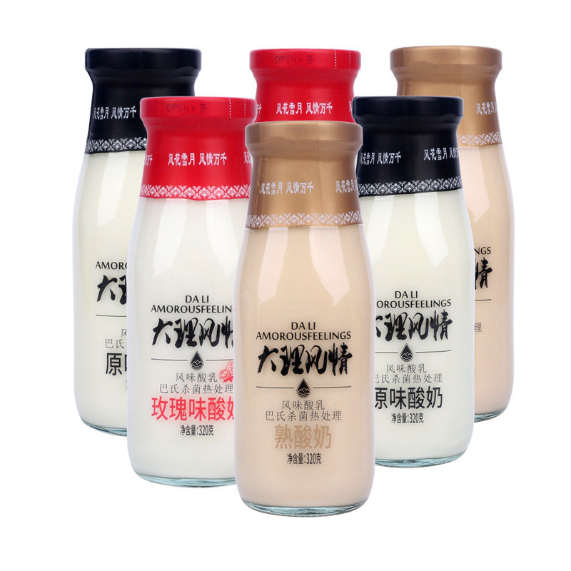 酸奶欧亚大理风情320g6瓶云南牧场玫瑰原味酸奶