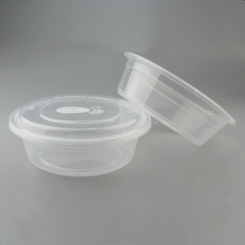 一次性美式y700ml圆形带盖加厚外卖打包便当饭盒一次性餐盒