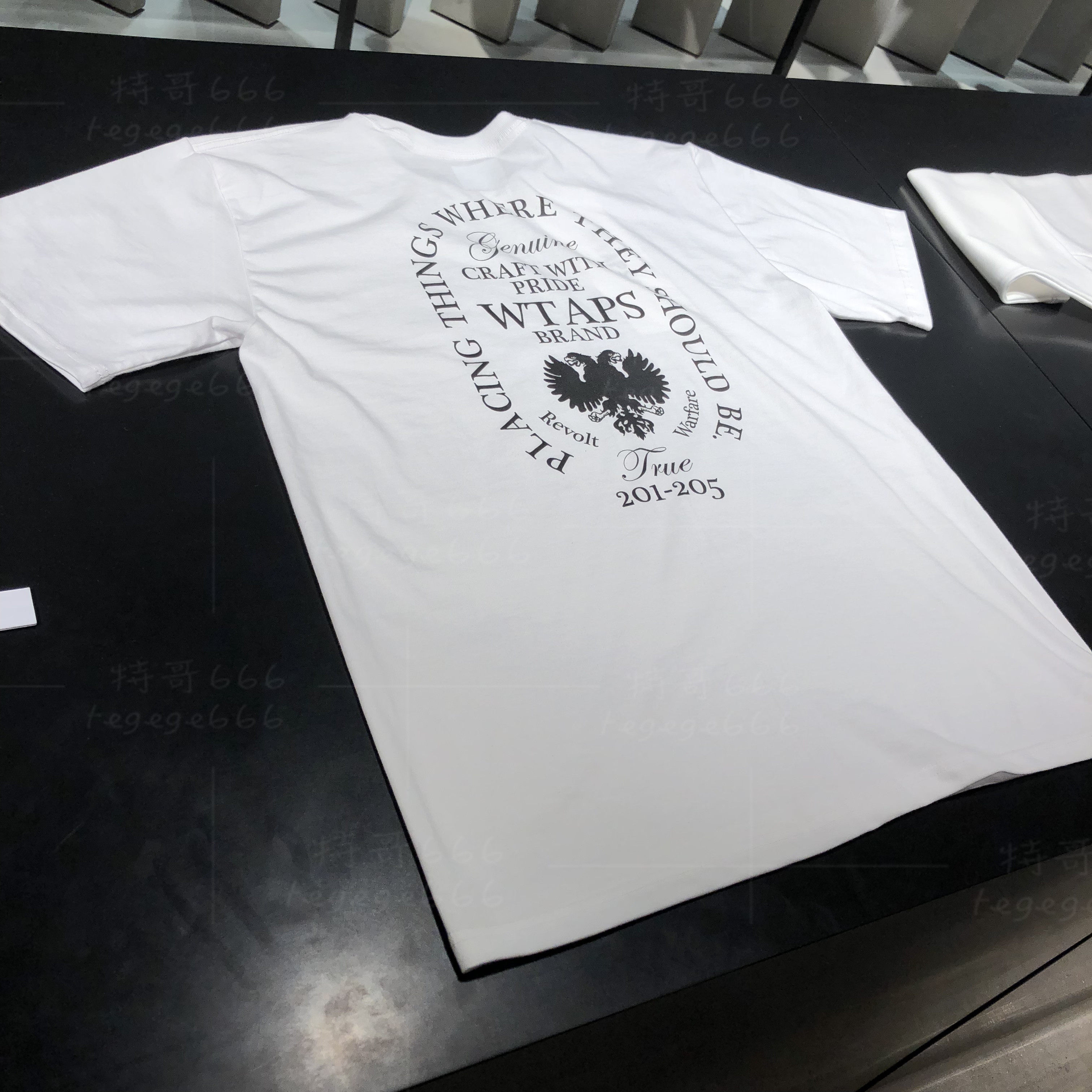 香港限定wtapsheraldrytee双头双鹰印花短袖经典t恤