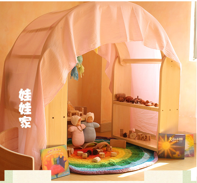 娃娃家华德福原木积木幼儿园家庭儿童过家家木制游戏仿真