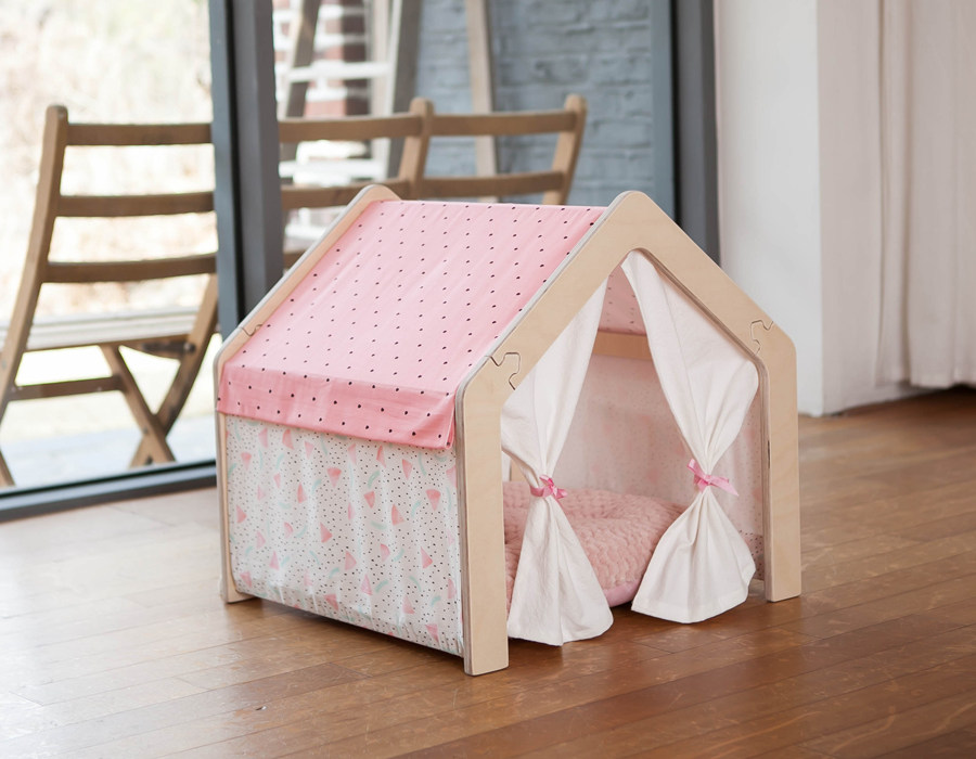 宠物habenaspa帐篷手工手工制制作桦树创意韩国狗窝