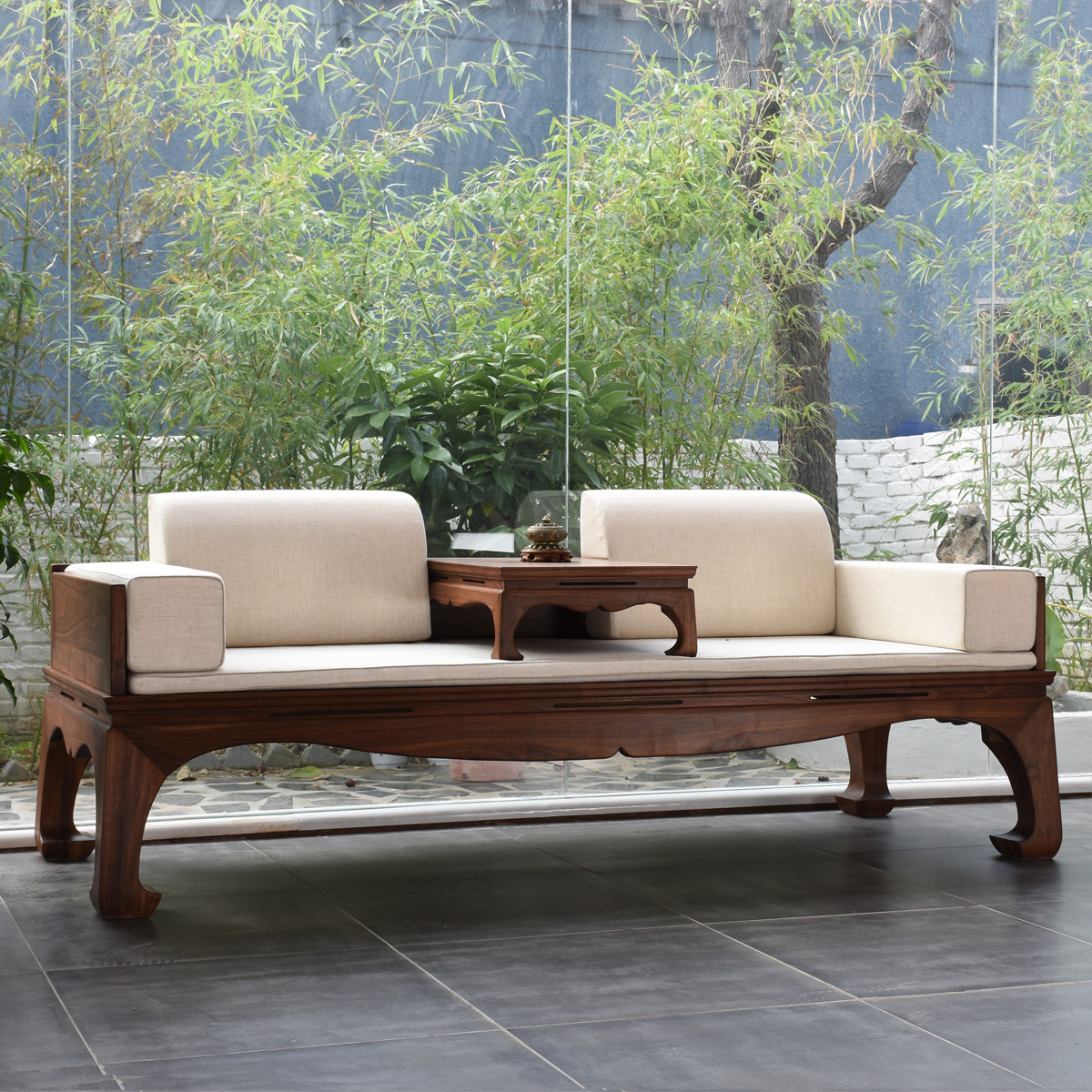 罗汉木标标新中式床榻禅意榆木明清仿古实木罗汉床