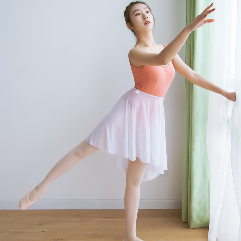 舞未央舞蹈裙芭蕾网裙前短后长裙唯美芭蕾表演裙气质网纱半身裙